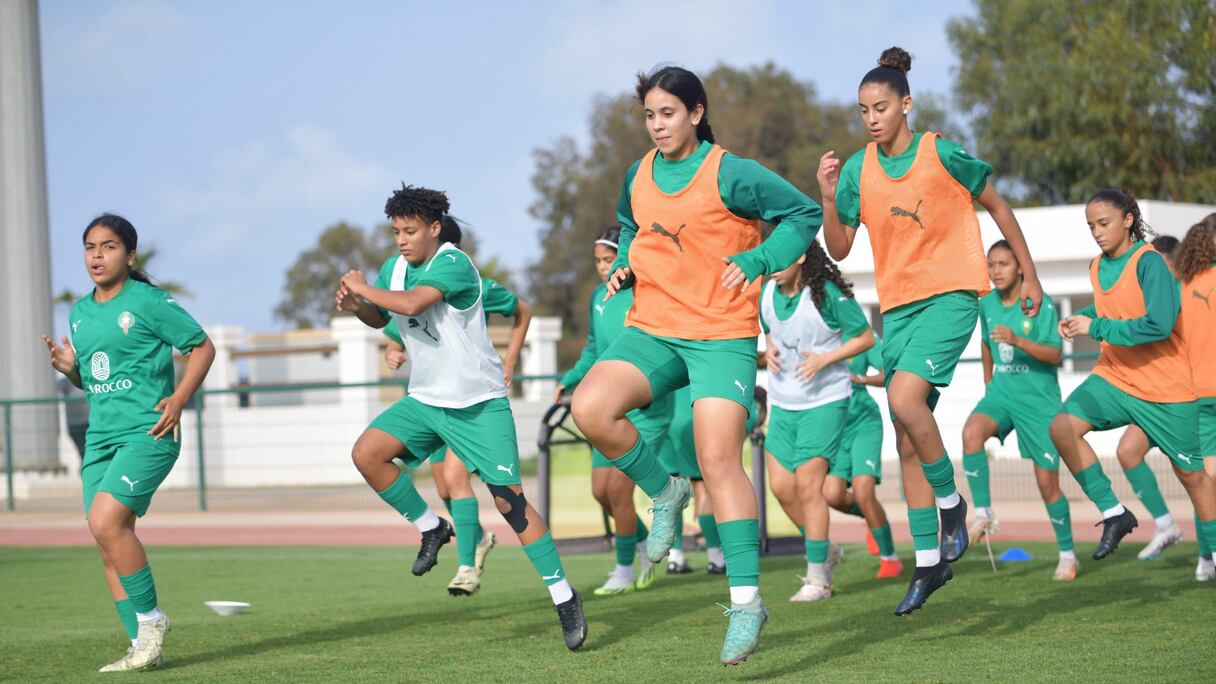 Les Lioncelles de l'Atlas U17 à l'entrainement avant le match retour face à l'Algérie