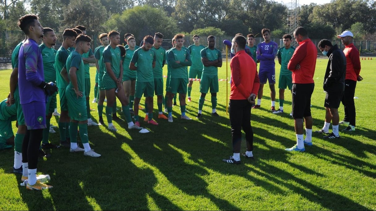 La sélection nationale U20, lors de son entraînement, ce mercredi 23 décembre, avant son match contre la Libye.