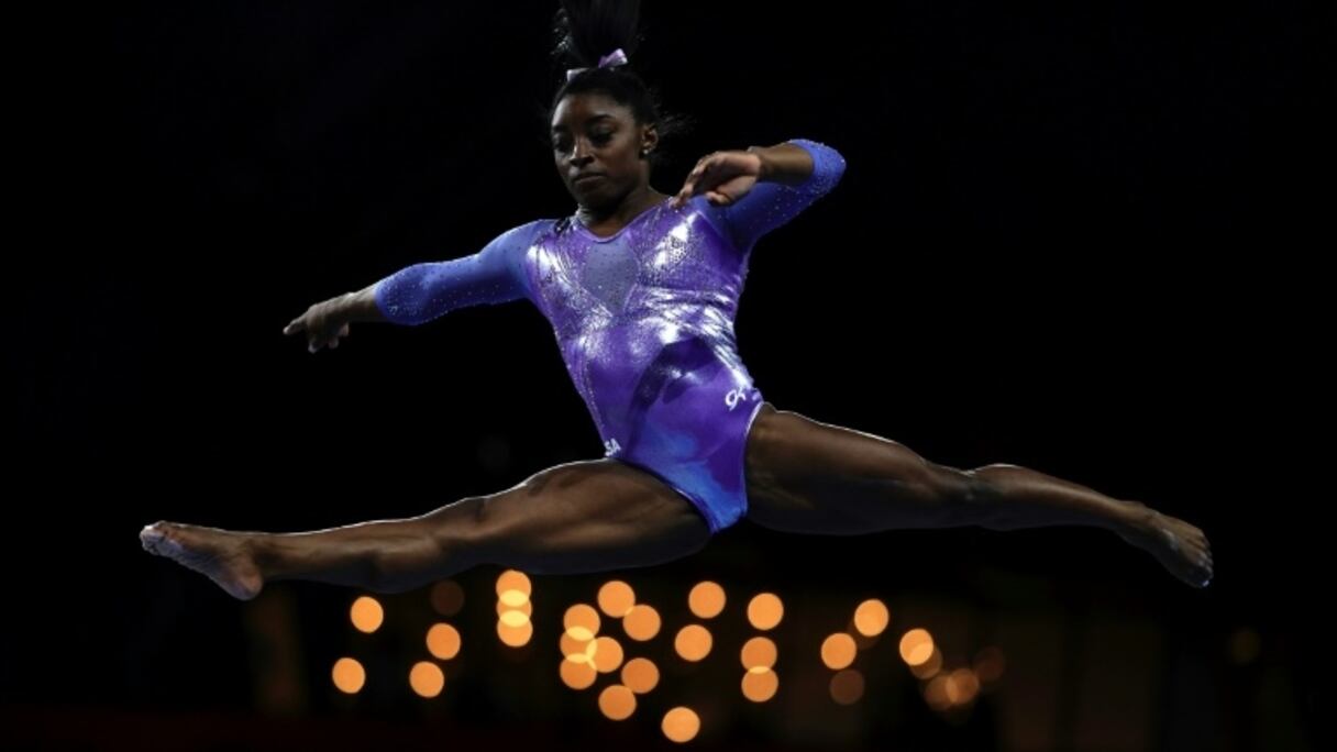 La gymnaste américaine Simone Biles, le 13 octobre 2019 aux Mondiaux à Stuttgart.