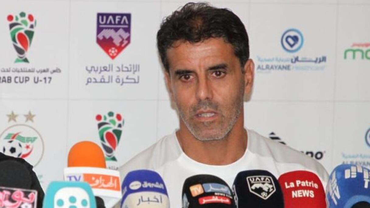 Said Chiba, entraineur des Lions de l'Atlas U17 en conférence de presse à Oran, samedi 3 septembre 2022.