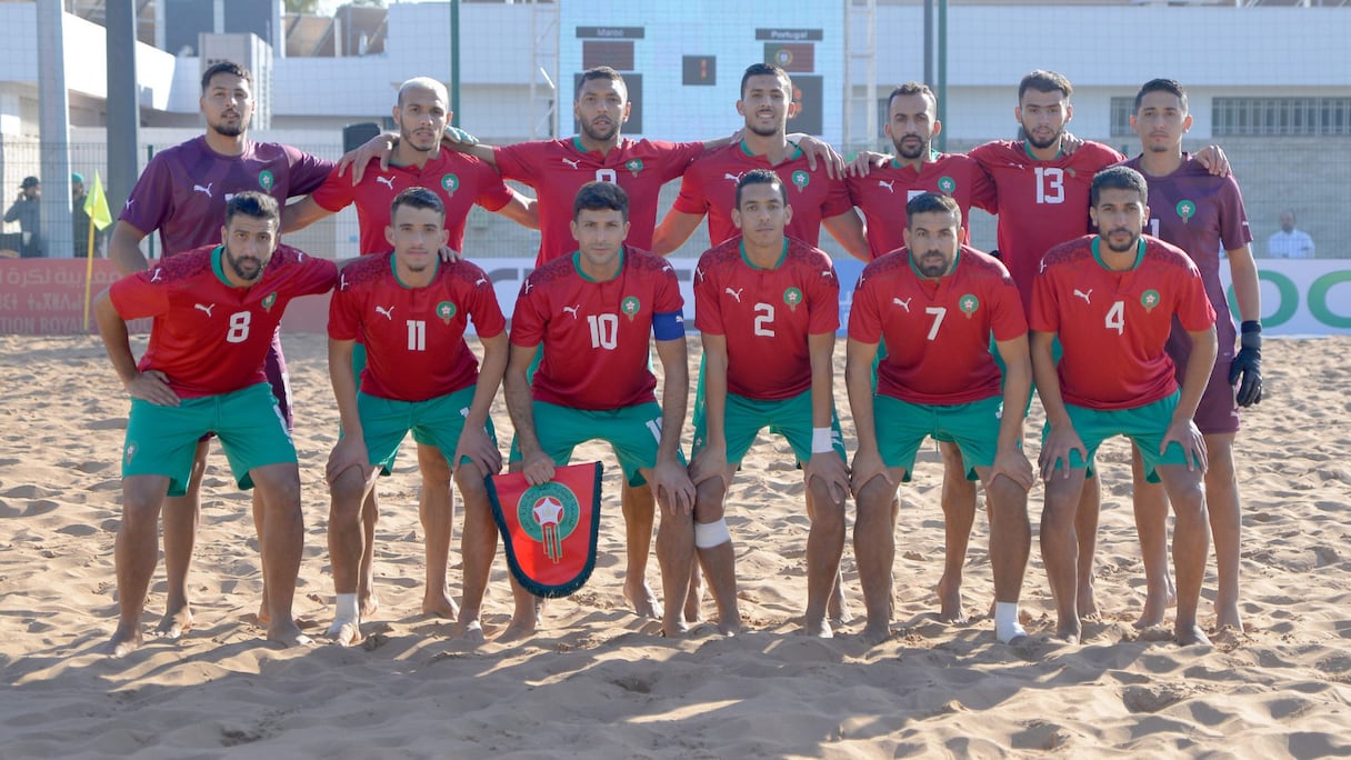 Les Lions de l'Atlas de beach soccer.