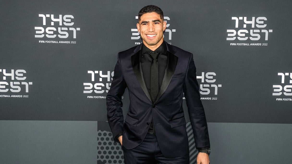 Achraf Hakimi à la cérémonie The Best FIFA Football Awards, le lundi 27 février à Paris.