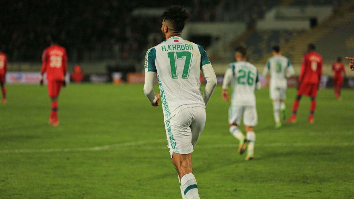 L'attaquant du Raja Hamza Khabba contre Horoya, le samedi 25 février 2023.