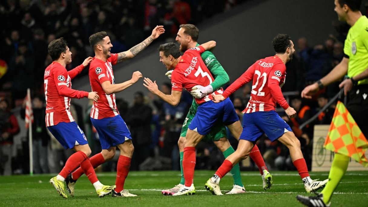 La joie des joueurs de l'Atletico Madrid.