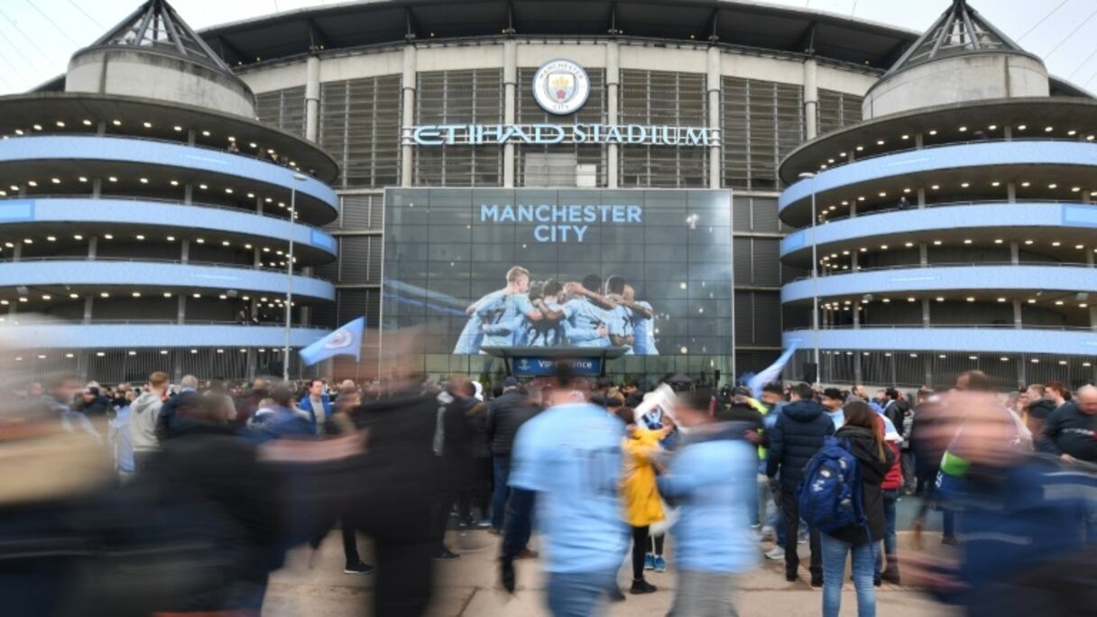 L'équipe de Manchester City, ici avant un match de C1 contre Liverpool, le 10 avril 2018, ne compte pas recourir au chômage partiel.