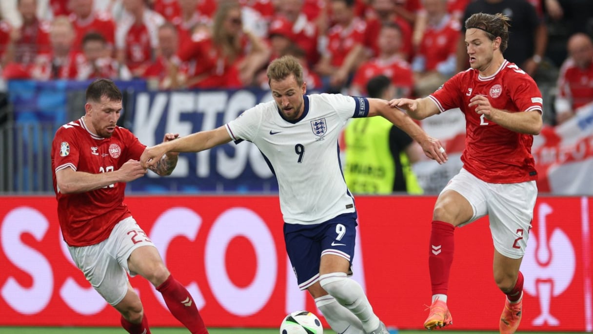 Harry Kane face au Danemark.