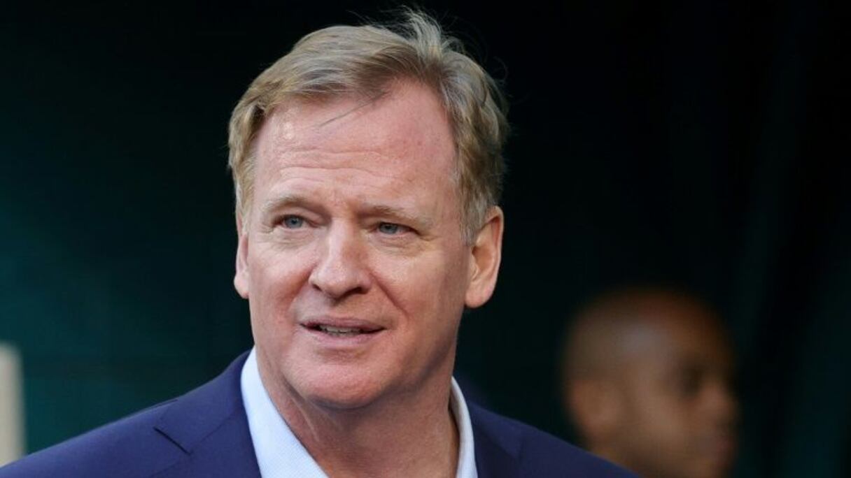 Le responsable de la NFL Roger Goodell le 2 février 2020 à Miami avant le Super Bowl remporté par les Chiefs de Kansas City contre les 49ers de San Francisco.