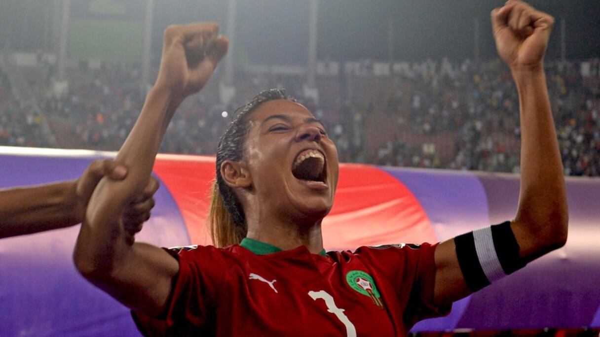 Ghizlane Chebbak, capitaine et buteuse des Lionnes de l'Atlas.