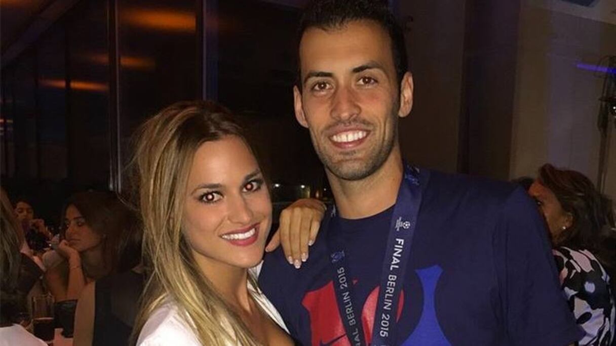 Le milieu catalan Sergio Busquets avec sa belle compagne Elena Galera.