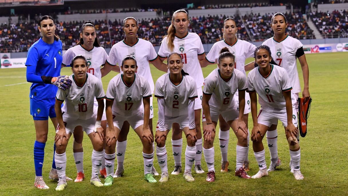 Le onze des Lionnes de l'Atlas aligné contre la Zambie, le vendredi 5 avril 2024 au Stade Levy Mwanawasa à Ndola.