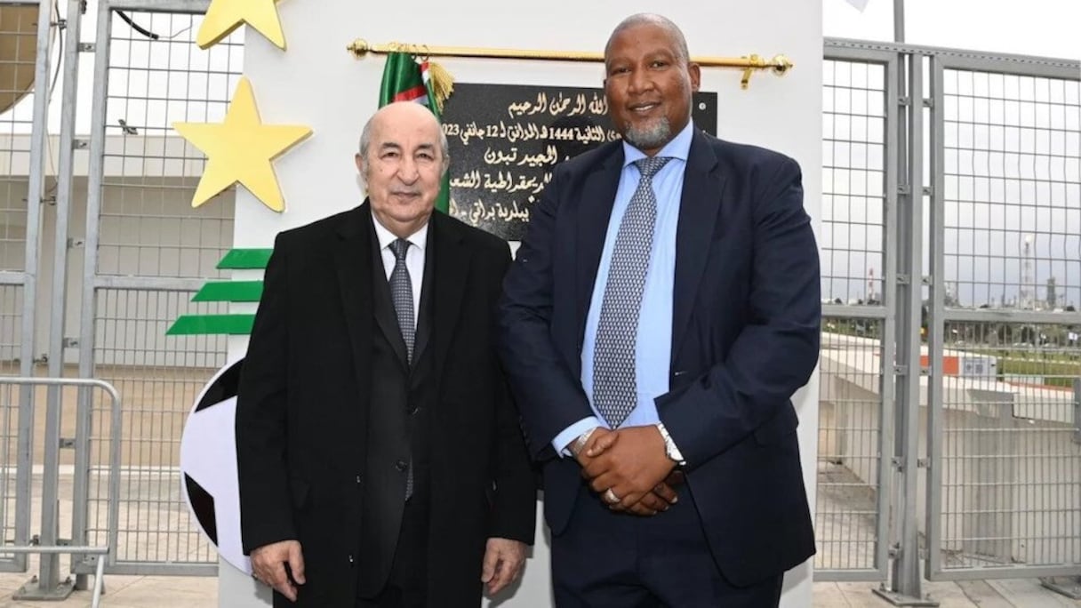 Le président algérien Abdelmadjid Tebboune et le petit-fils de Nelson Mandela, Zwelivelile Mandela.