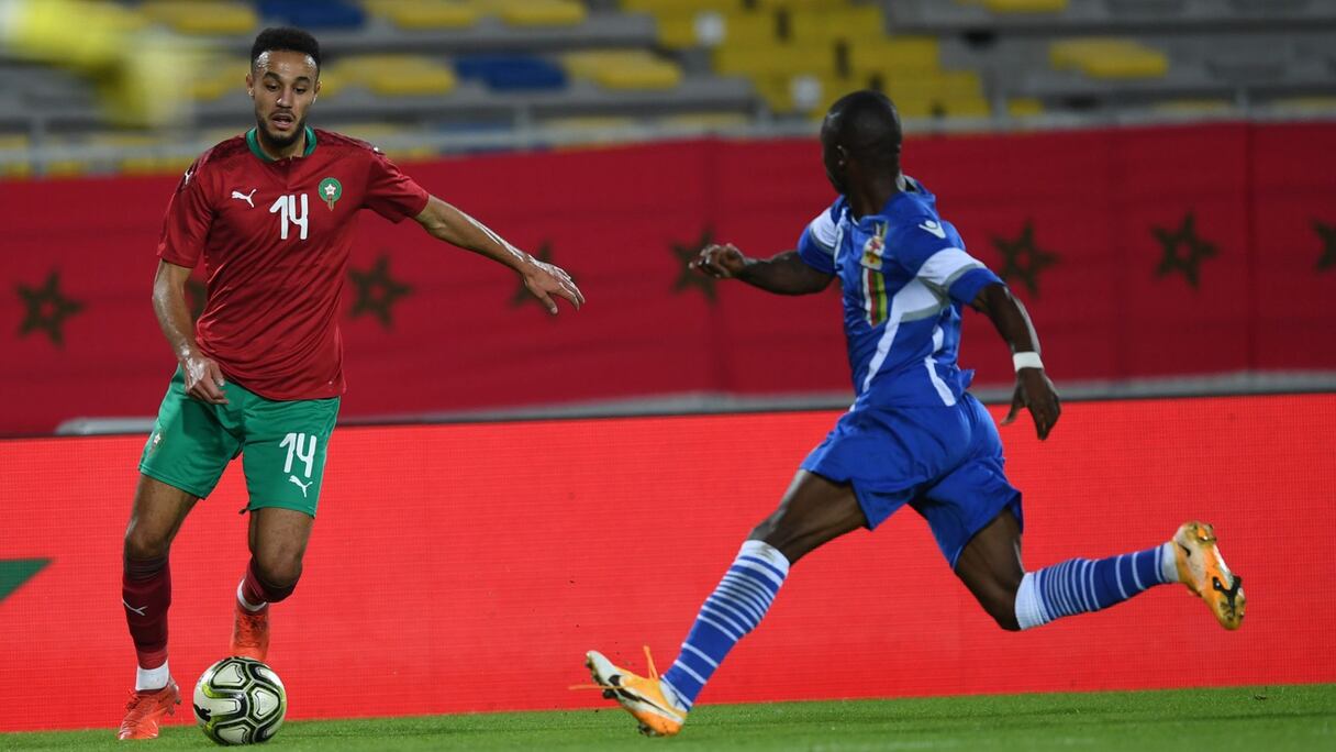 Noussair Mazraoui contre la République Centrafricaine, le 13 novembre 2020.