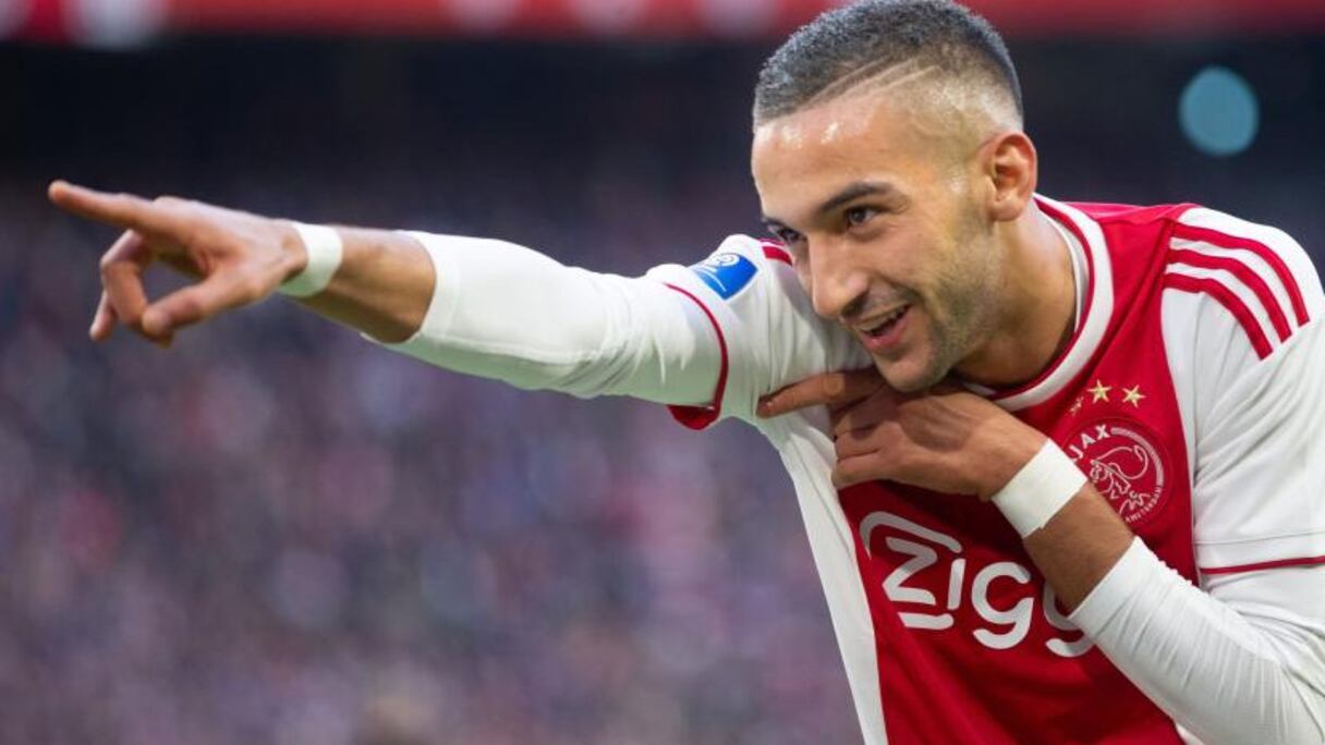 Hakim Ziyech sous les couleurs de l'Ajax Amsterdam.