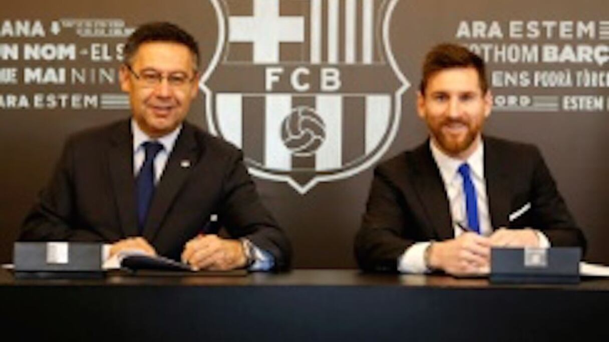 Nouveau bras de fer entre Messi et le président du Barça, J. M, Bartomeu.