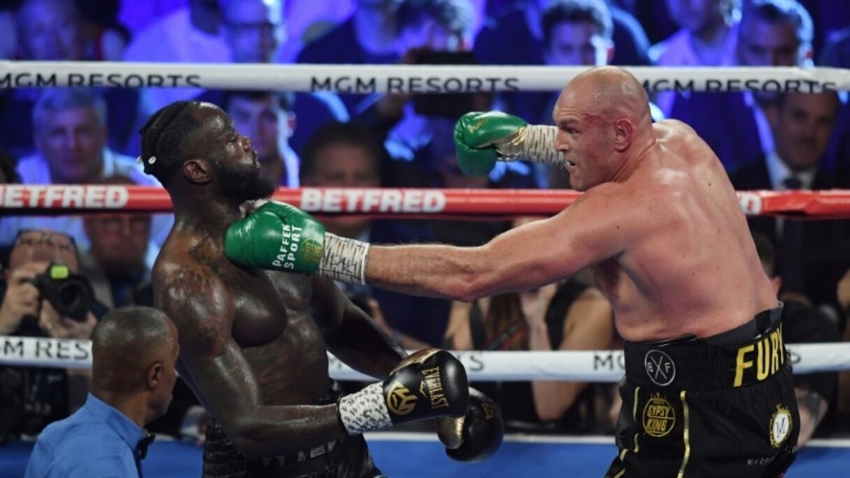 Combat entre les boxeurs britannique Tyson Fury et américain Deontay Wilder, le 22 février 2020 à Las Vegas.