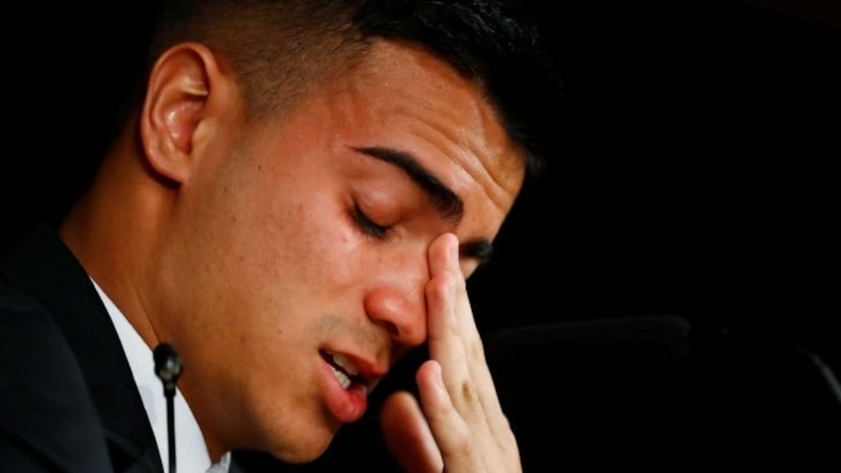 Jesus Reinier, le nouveau Brésilien du Real Madrid, mardi 18 février, en conférence de presse, stade Santiago-Bernabeu.