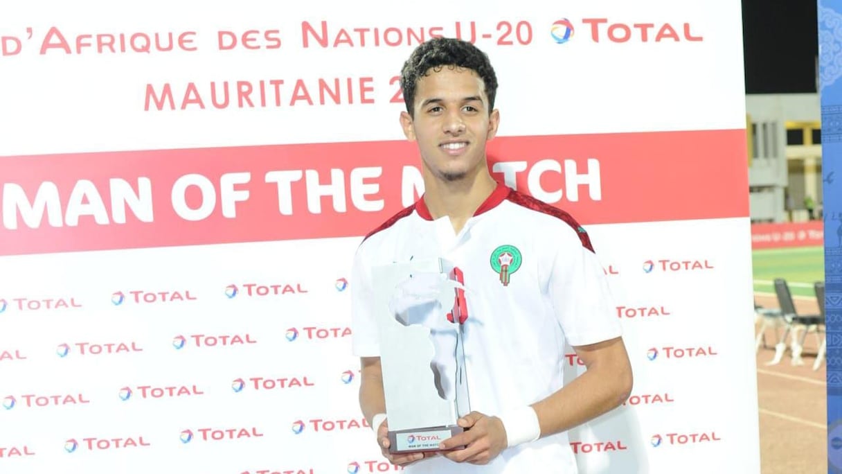 Ayoub Mouloua, joueur de la sélection nationale U20.