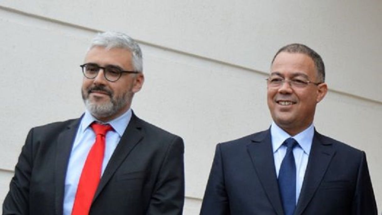 De gauche à droite: Hamza El Hajoui, vice-président de la FRMF et Faouzi Lekjaâ, président de la FRMF.
