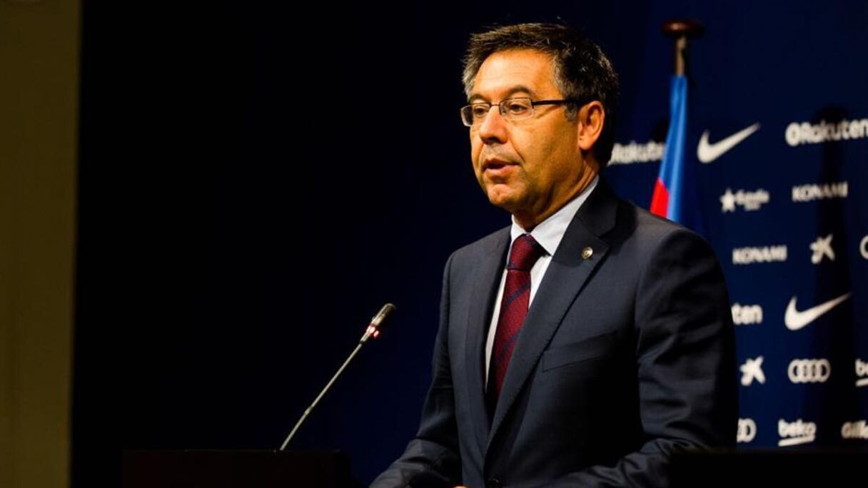 Le président du FC Barcelone, Josep Maria Bartomeu, en conférence de presse à Barcelone, le 14 janvier 2020.