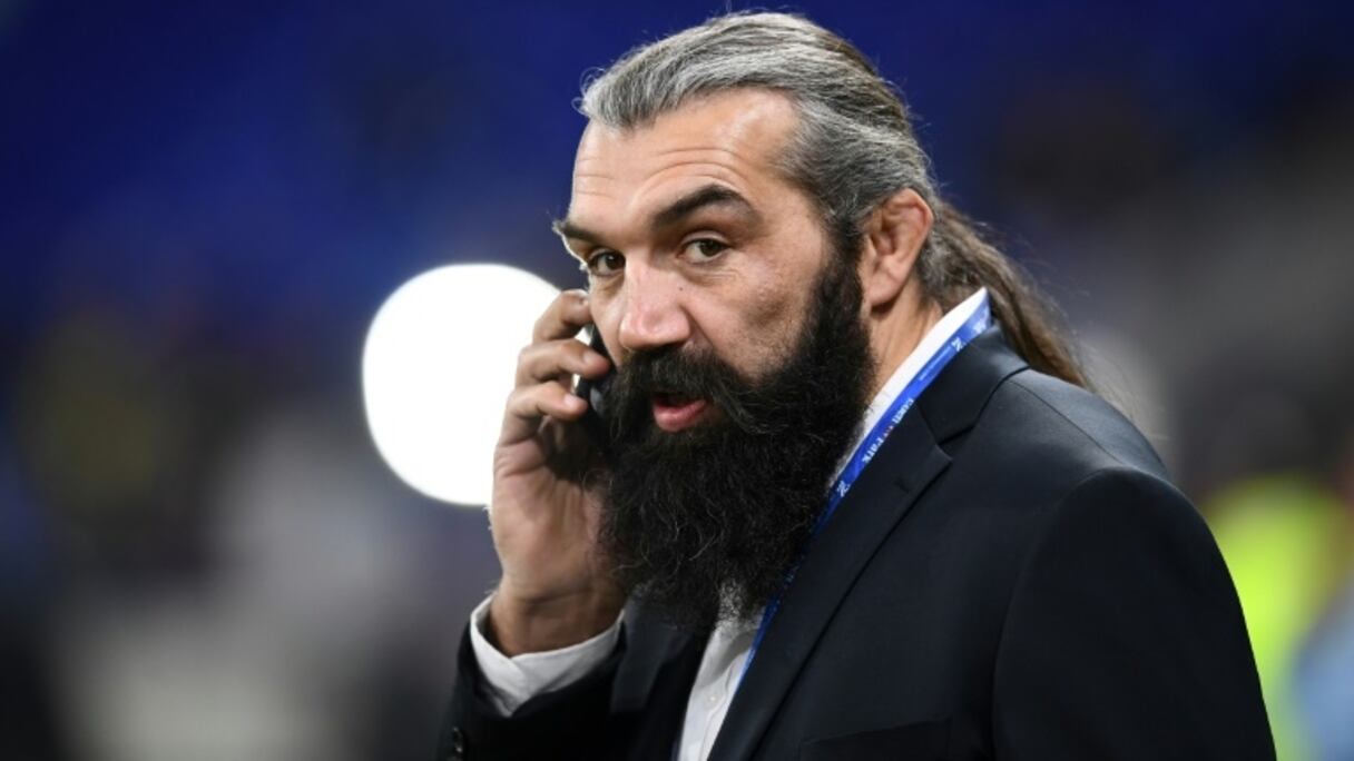 L'ancien joueur du XV de France Sébastien Chabal assiste à un test-match entre la France et la Nouvelle-Zélande à Lyon le 14 novembre 2017.