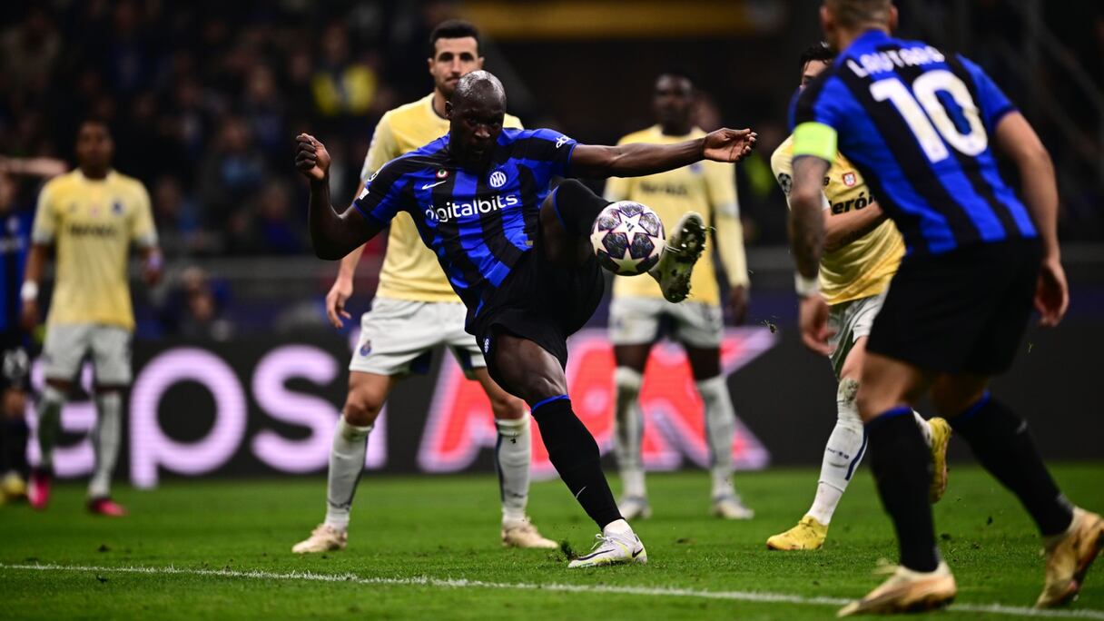 L'attaquant belge de l'Inter Milan, Romelu Lukaku, buteur contre Porto lors du huitième de finale aller de la Ligue des Champions, le mercredi 22 février 2023.