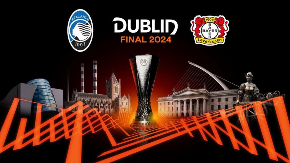 Affiche de la finale de la Ligue Europa 2024 Leverkusen-Atalanta.