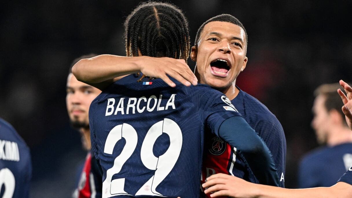 Bradley Barcola et Kylian Mbappe