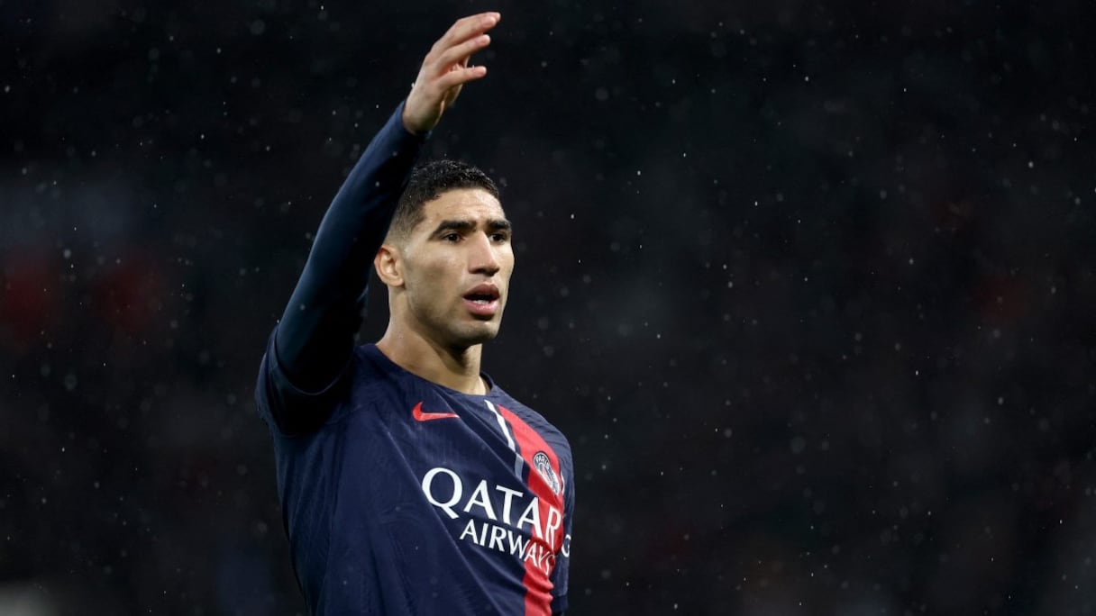 Achraf Hakimi lors du match PSG-Rennes, le 25 février 2024.