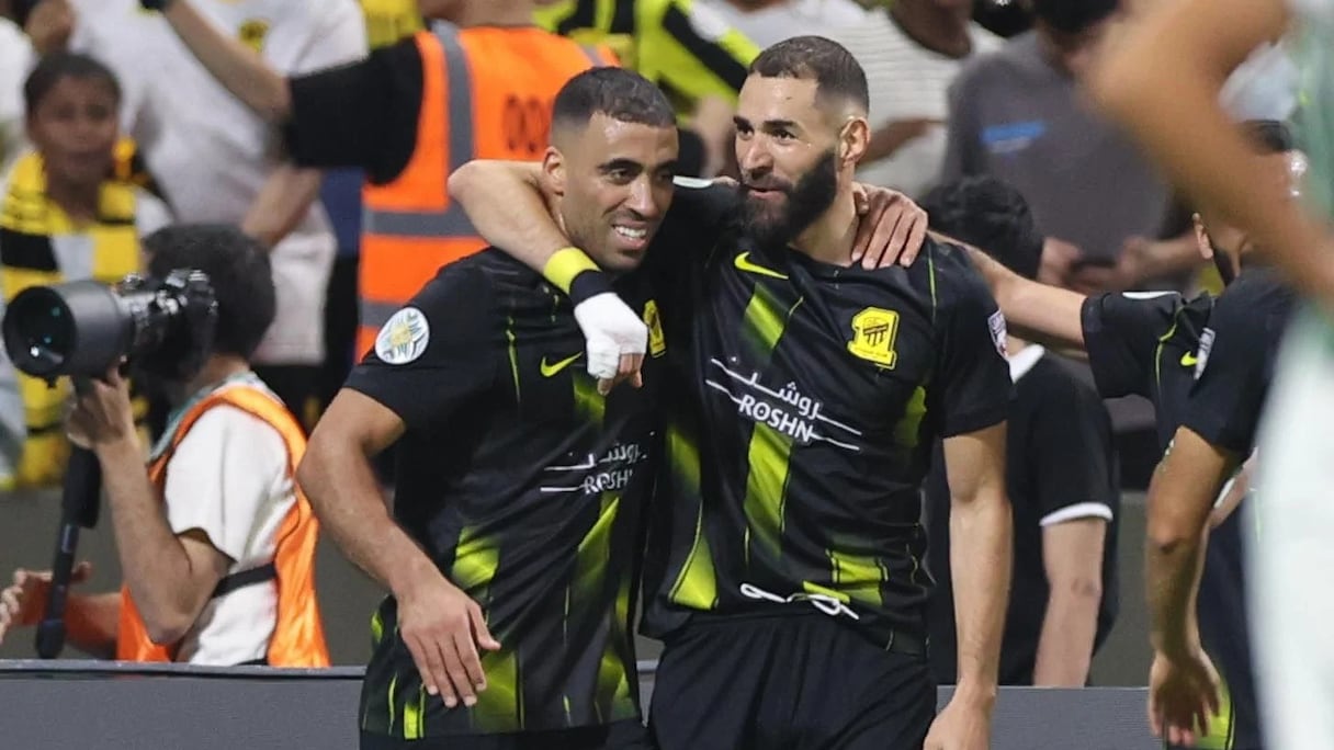 Abderrazak Hamdallah et Karim Benzema, joueurs de Al-Ittihad FC