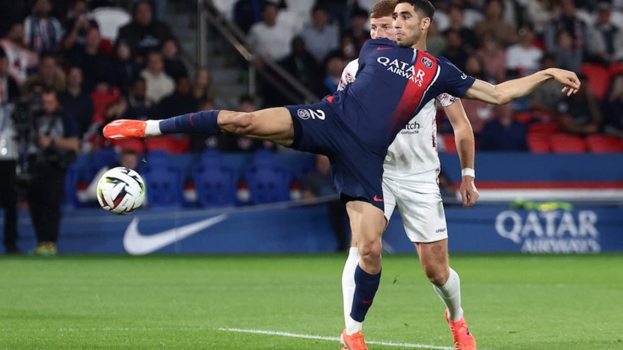 Achraf Hakimi lors du match Paris SG-Clermont, le 6 avril 2024.