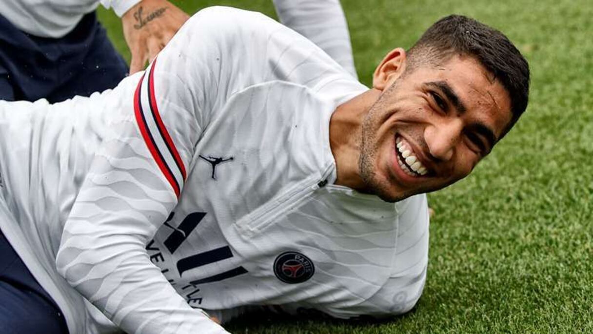 Achraf Hakimi lors de l'entrainement du PSG, mercredi 18 août 2021.