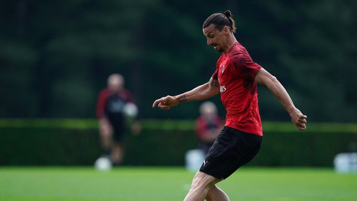 Zlatan Ibrahimovic à l'entraînement du Milan AC