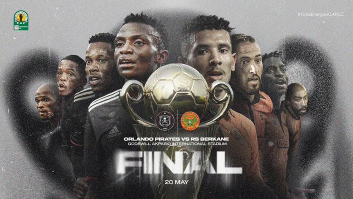 L'affiche de la finale de Coupe de la CAF 2021-2022, Orlando Pirates-RS Berkane.