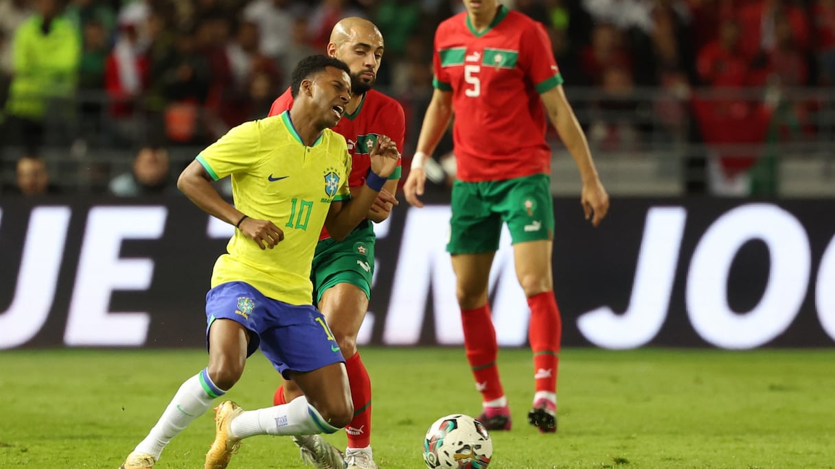 Sofyan Amrabat contre le Brésil, le 25 mars 2023.