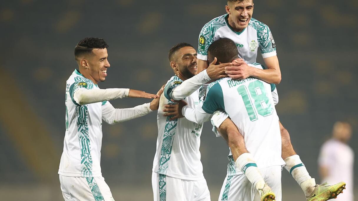 La joie des joueurs du Raja de Casablanca contre Vipers Sports Club, le 10 février 2023.