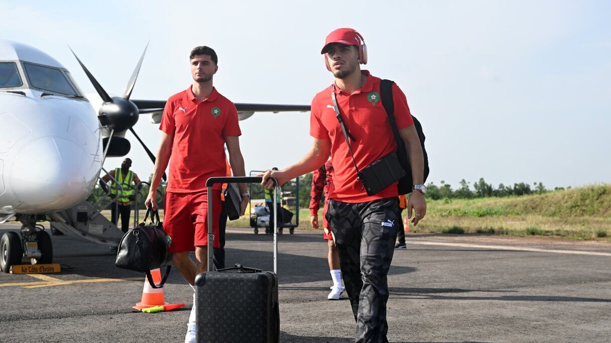 L’arrivée des Lions de l’Atlas en Côte d’Ivoire, ce dimanche 7 janvier 2024.