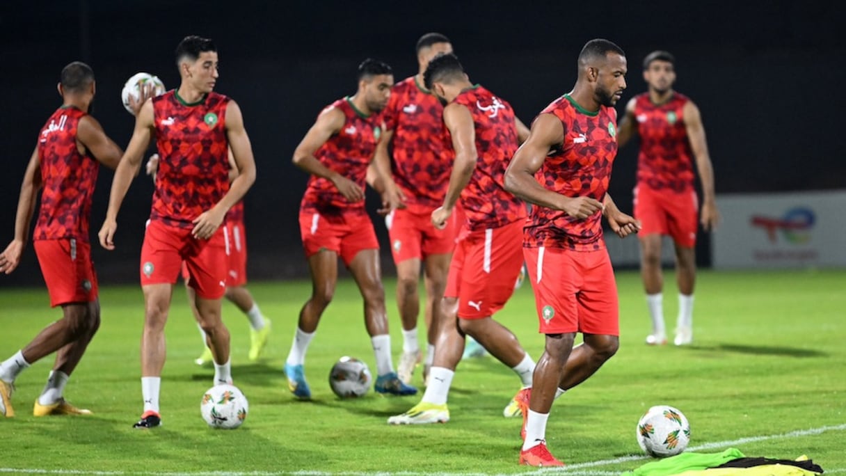 Dernière séance d’entrainement des Lions de l’Atlas à San Pedro, le 23 janvier 2024, avant d’affronter la Zambie.