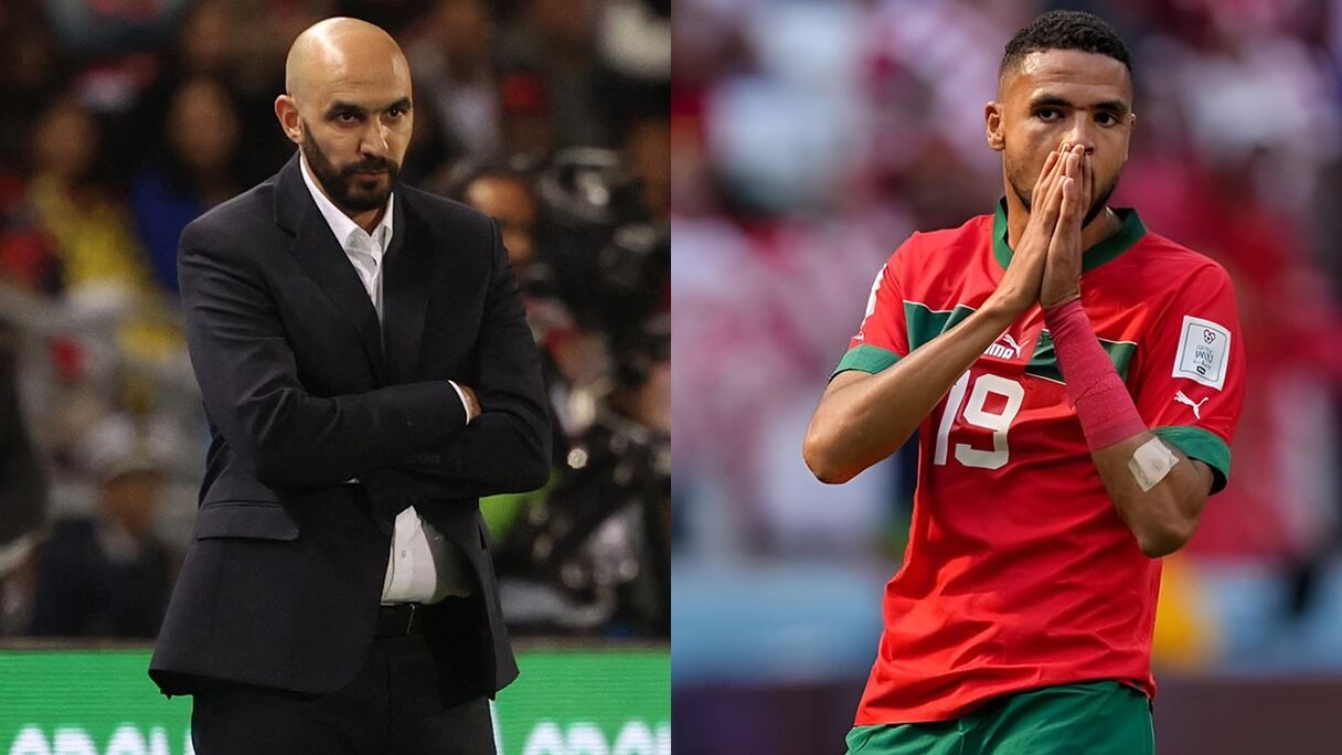 Walid Regragui et Youssef En-Nesyri.