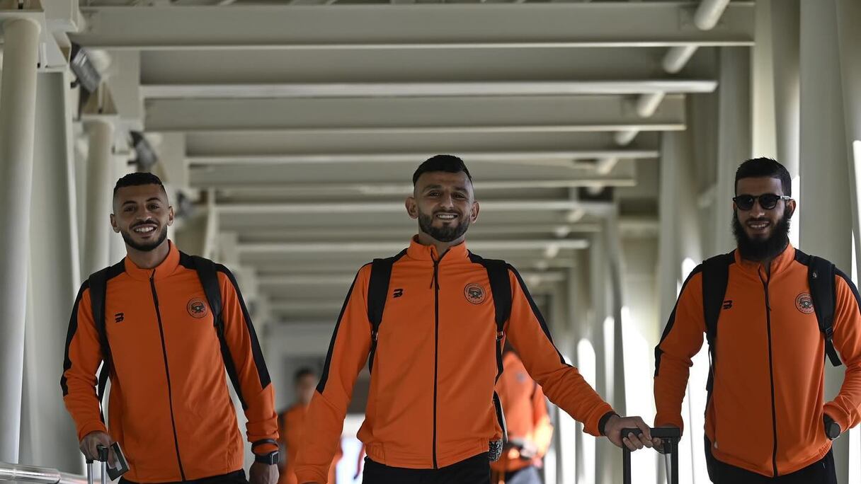 Les Joueurs de la RS Berkane à l'aéroport d'Oujda Angad