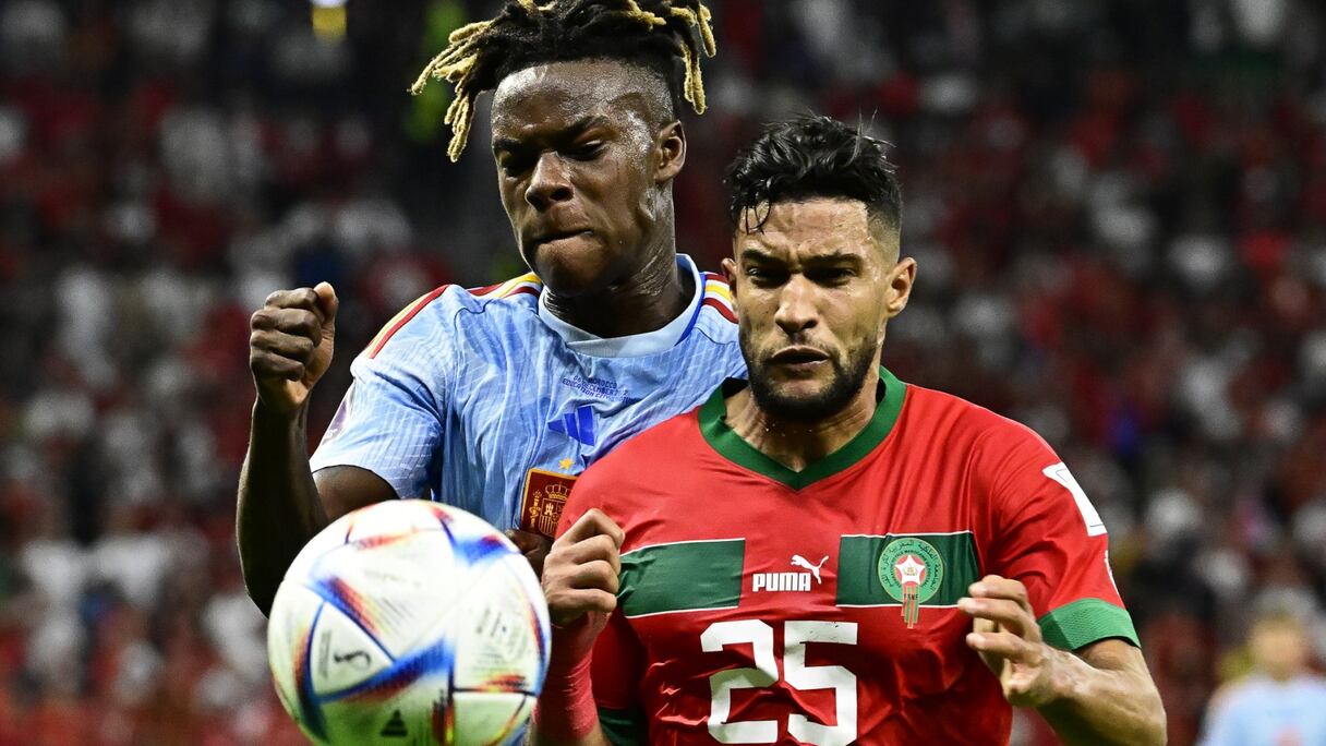 Yahya Attiyat Allah contre l'Espagne, le mardi 6 décembre 2022.