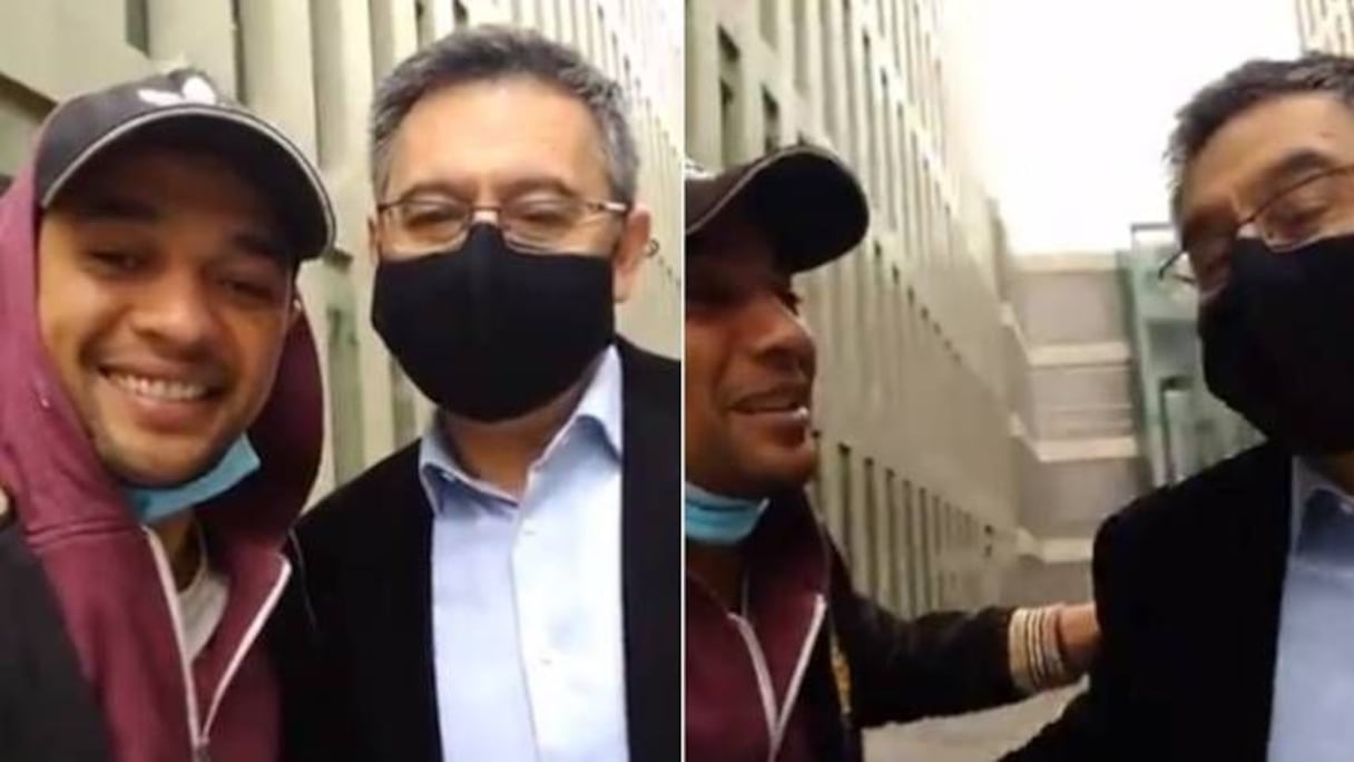 Mohamed et Josep Maria Bartomeu.