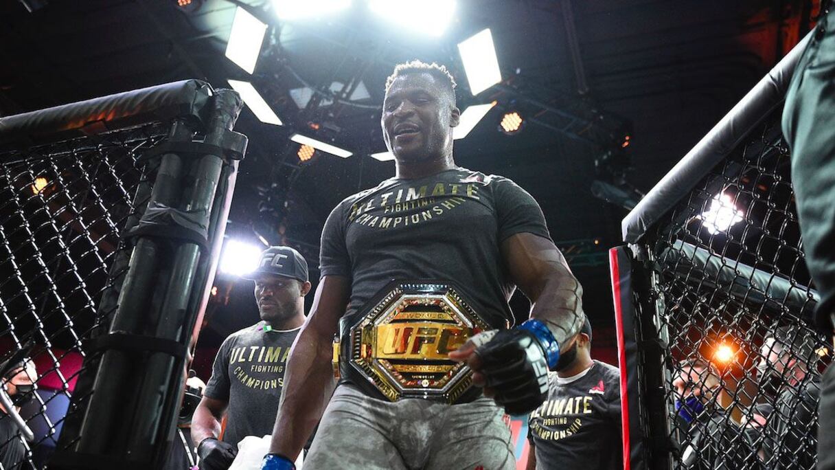 Le Camerounais Francis Ngannou, champion du monde des poids lourds de MMA.