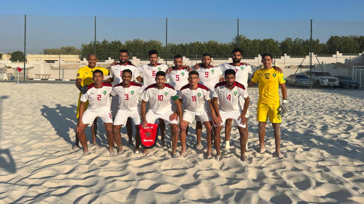 L'équipe nationale marocaine de beach-soccer.