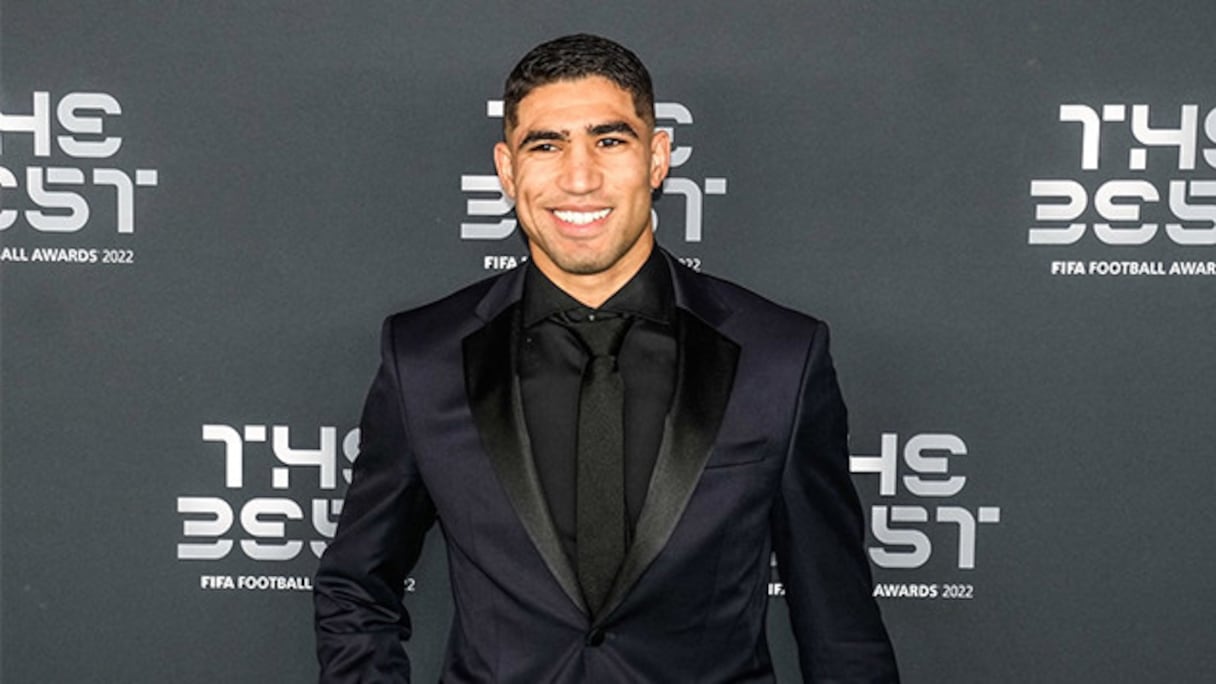 Achraf Hakimi lors de la cérémonie de remise des Trophées Fifa The Best