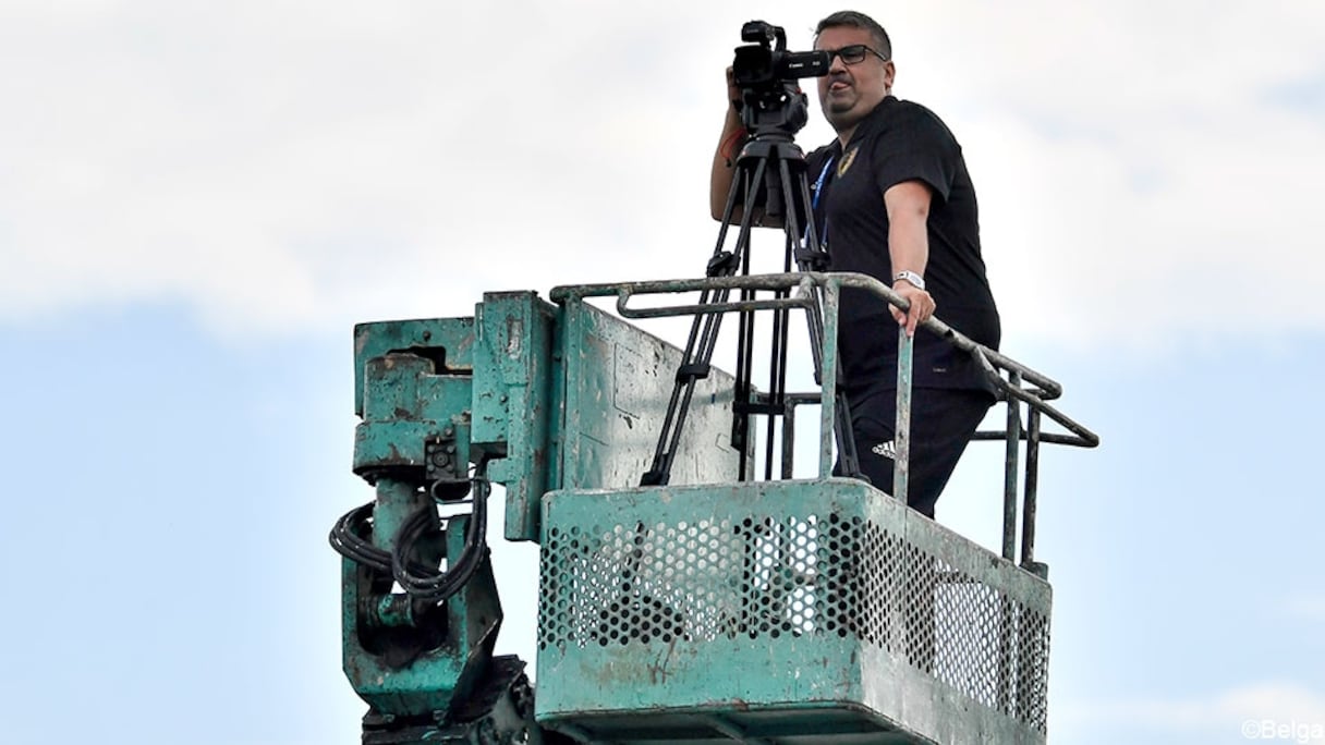 Moussa Elhabchi, à droite, nouvel analyste vidéo des Lions de l'Atlas
