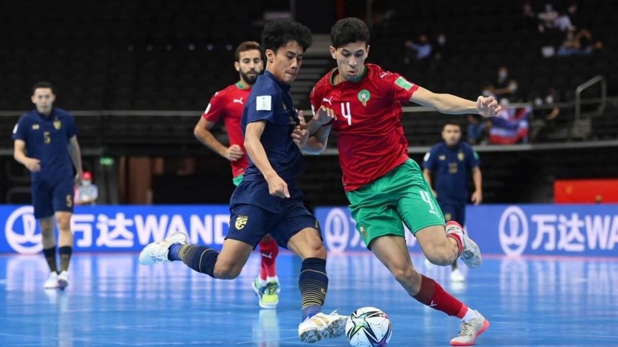 Séquence du match Maroc-Thaïlande en Coupe du Monde de futsal 2021.