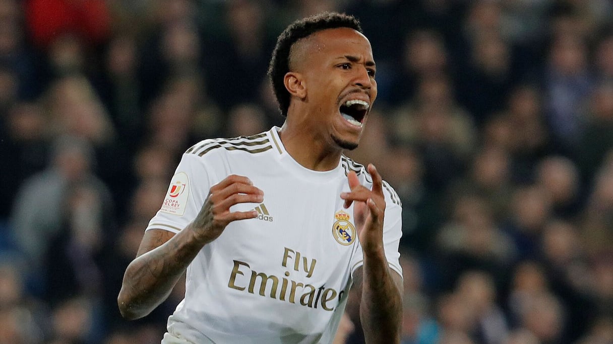 Eder Militao, défenseur central international brésilien du Real Madrid.