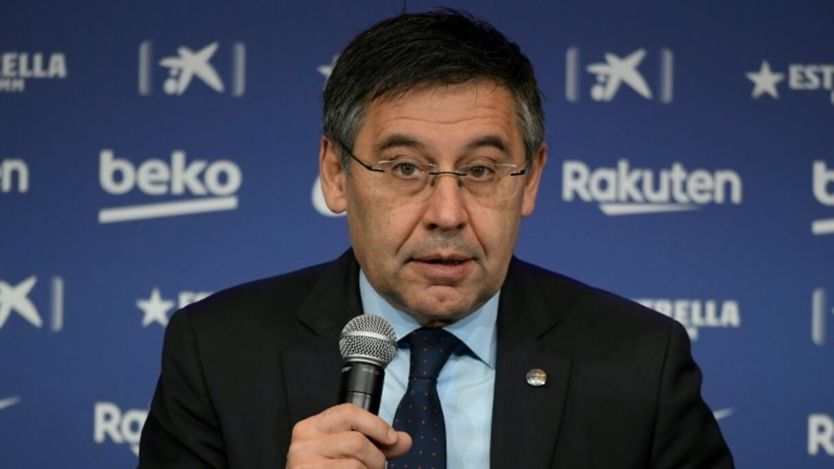 Le président du FC Barcelone, Josep Maria Bartomeu, en conférence de presse à Barcelone, le 14 janvier 2020.
