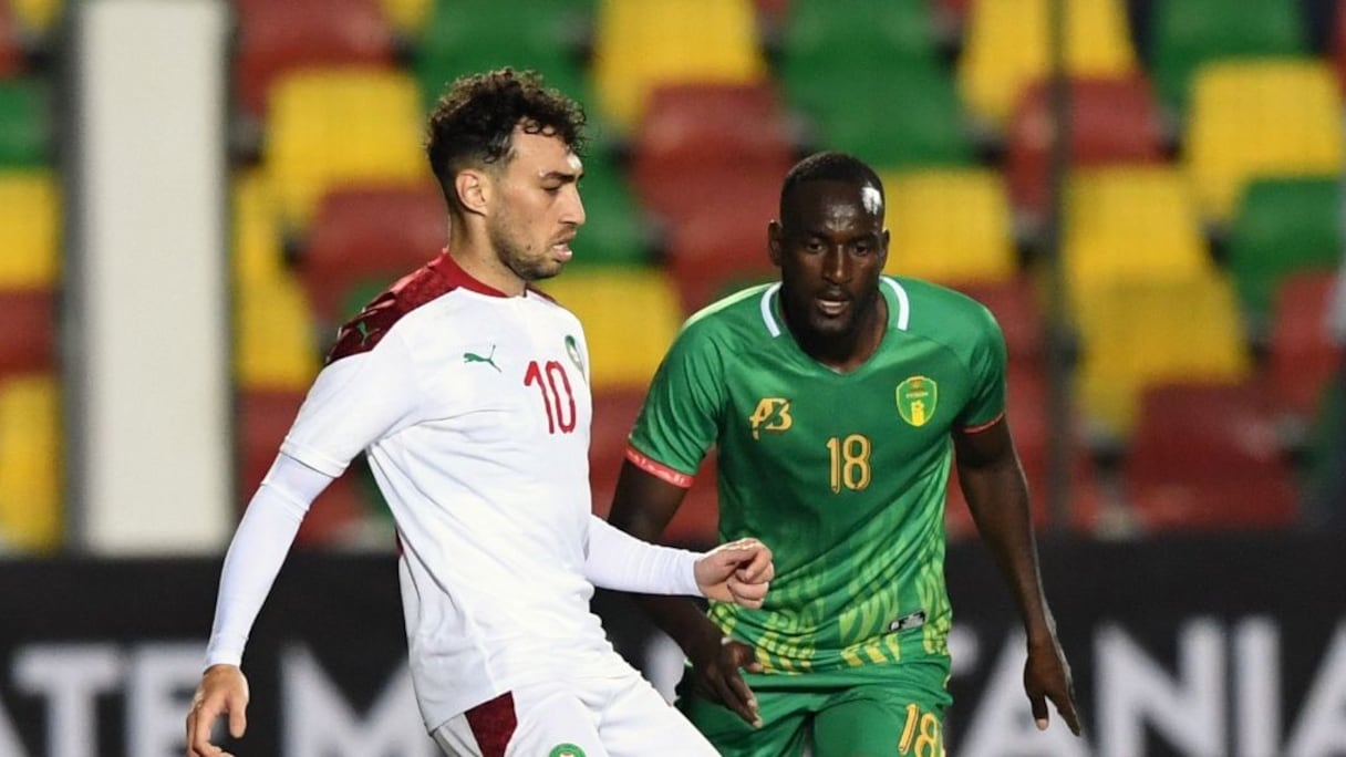 Munir El Haddadi sous les couleurs des Lions de l'Atlas.
