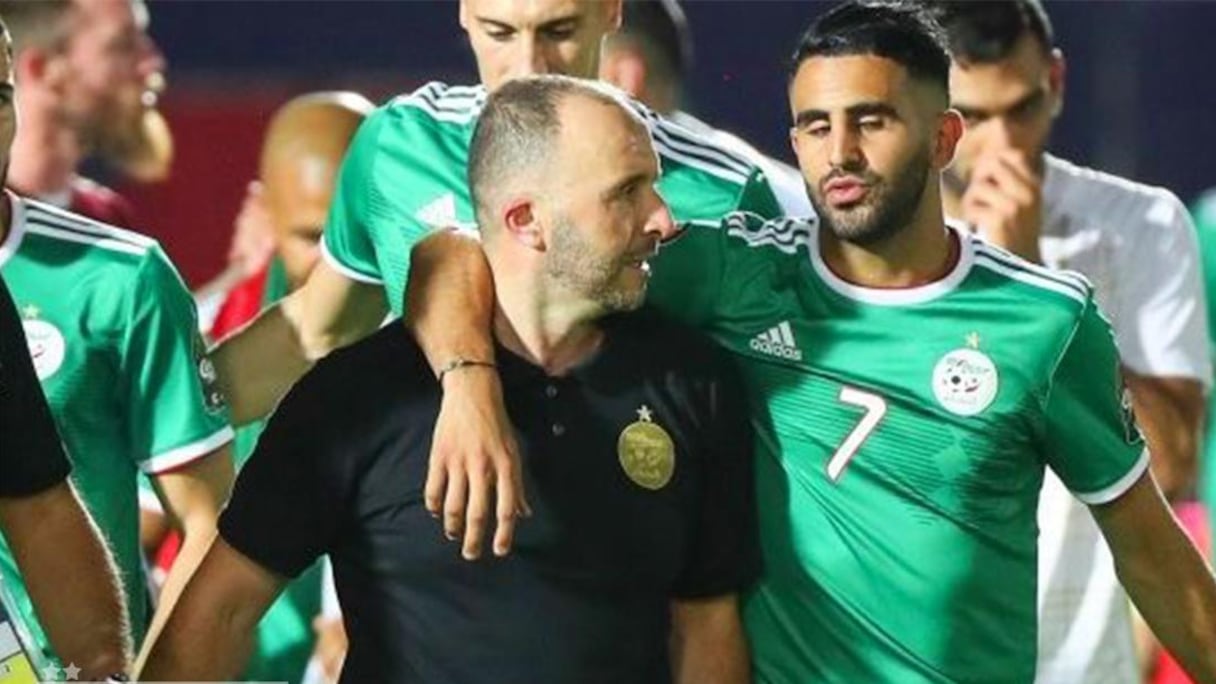Djamel Belmadi et Riyad Mahrez.